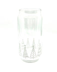 Christmas Tree Ice Coffee Glass: With Lid and Straw