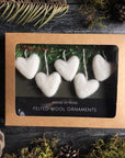 Felted Wool Mini Heart Ornament - Set of 5: Sunrise Gradient