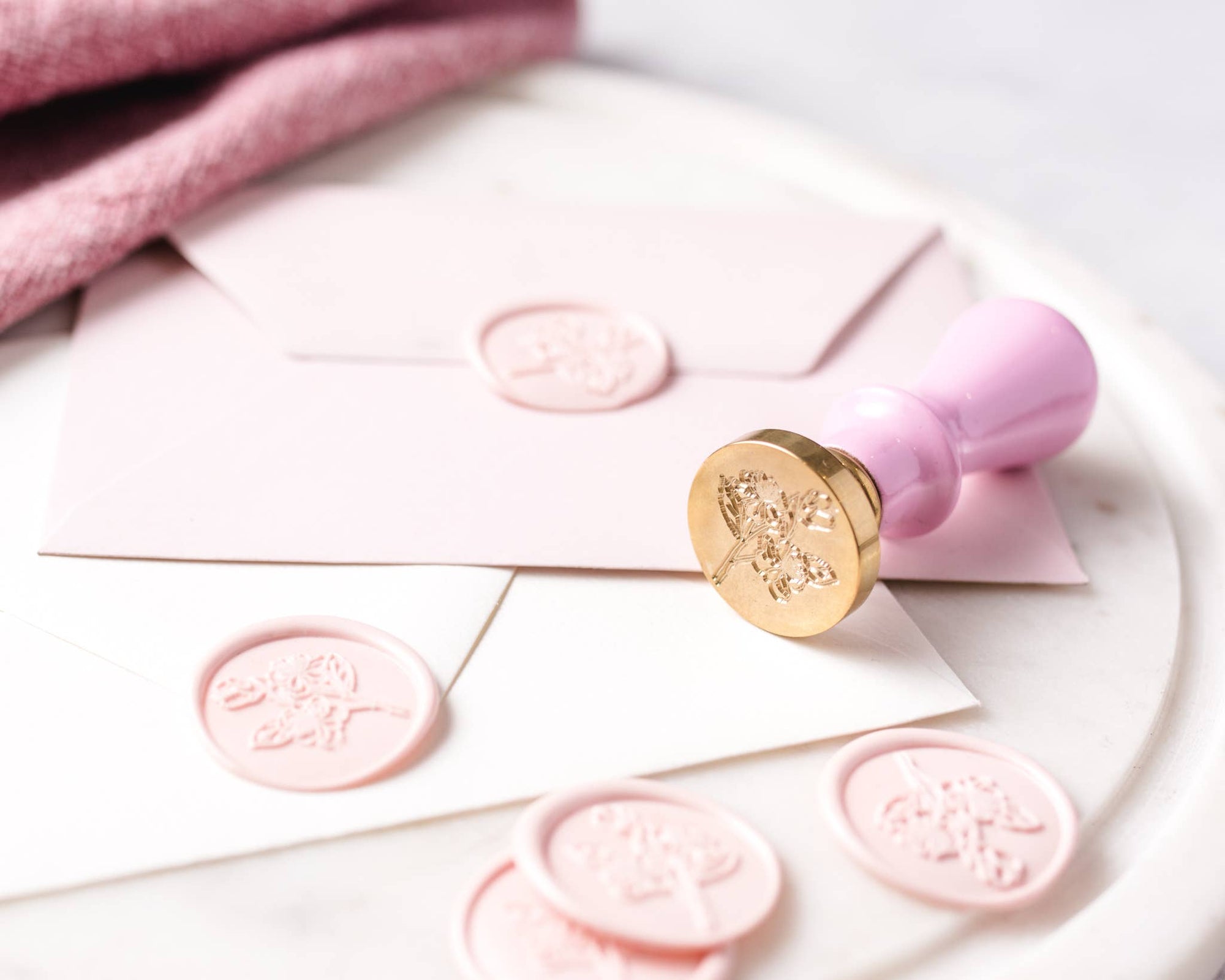 Wax seal stamp and wax stick set: Poppy