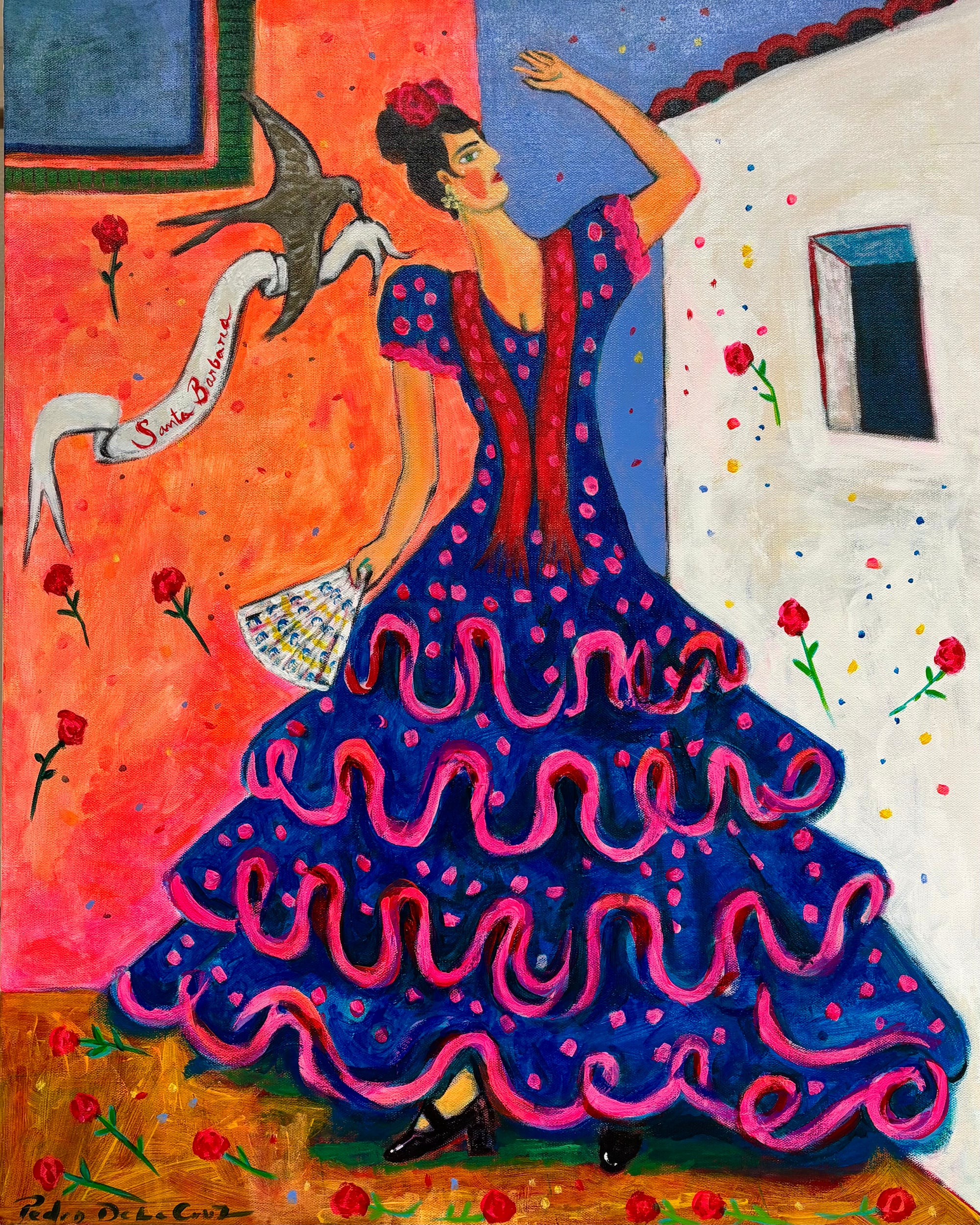 Pedro De La Cruz - Flamenca Azul y Rosas