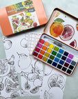 Citrus Fruits watercolor painting kit