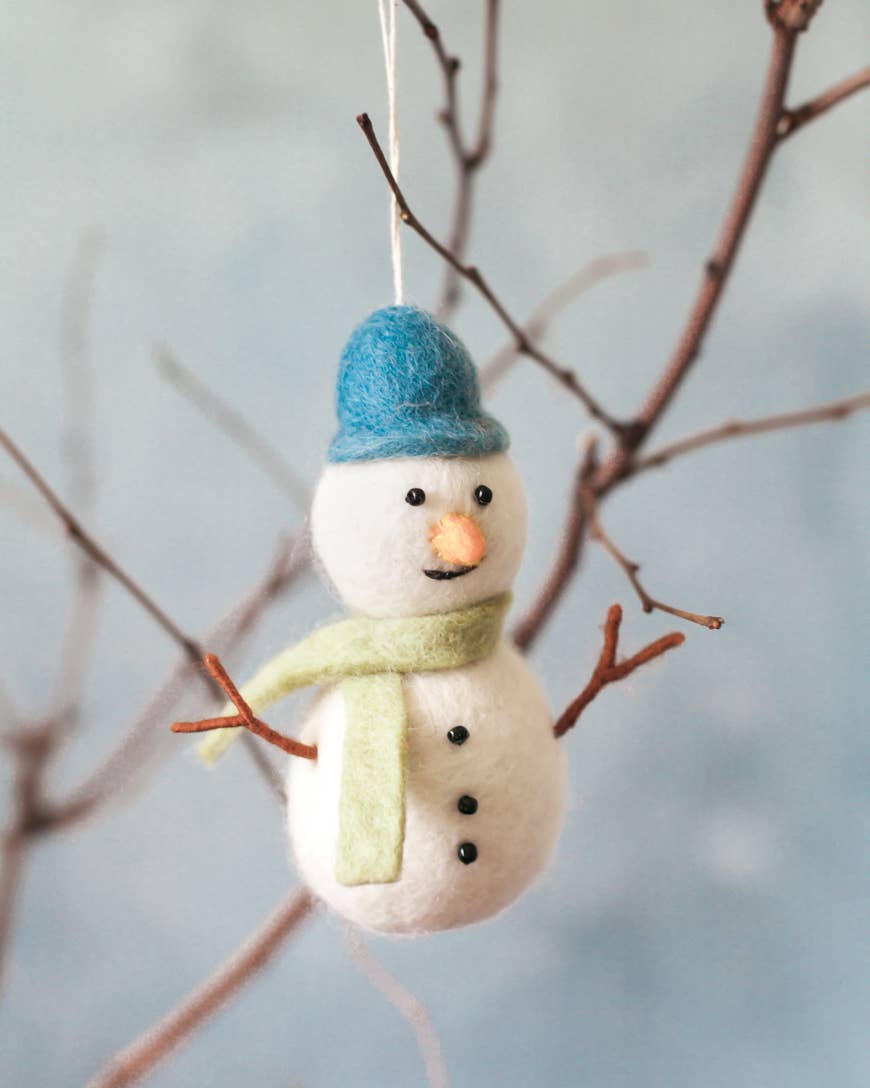 SNOWMAN FELT ORNAMENT | Handcrafted in Nepal