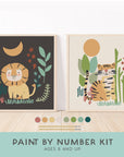 Lion + Tiger Paint by Number Kit + Easel for Kids