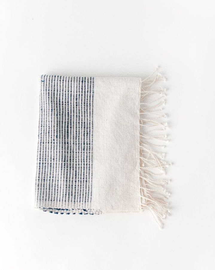Riviera Striped Cotton Hand Towel | Handwoven in Ethiopia: Natural with Blush