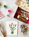 Blooming Cactus Wood Block Printing kit