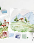 Italian Fields watercolor painting kit