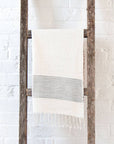 Riviera Striped Cotton Hand Towel | Handwoven in Ethiopia: Natural with Blush