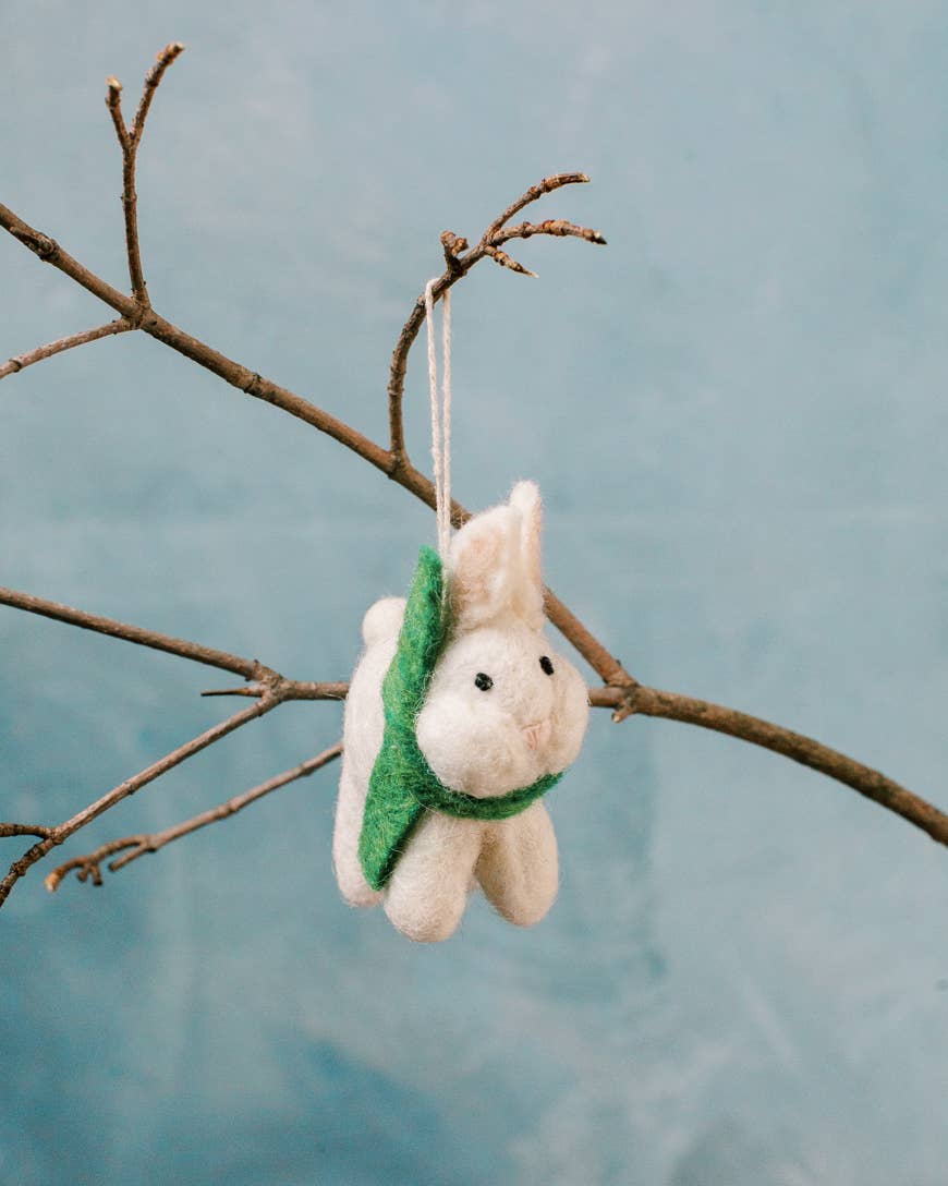 WINTER BUNNY FELT ORNAMENT | Handcrafted in Nepal